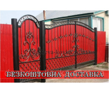 Ворота кованые из профнастила
