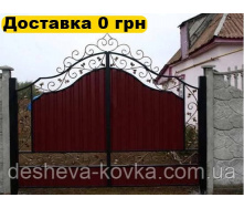 Кованые ворота из профнастила