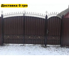 Кованые ворота из профнастила