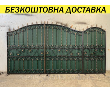 Кованые ворота из профнастила