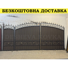 Кованые ворота из профнастила Код: А-0191
