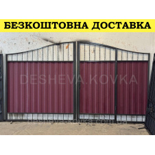 Ворота з профнастилом та каліткою Код: А-01003