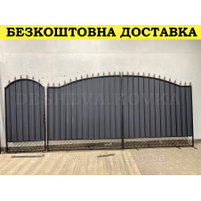 Ворота ковані із профнастилом