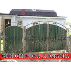 Кованые ворота из профнастилом и коваными элементами Київ
