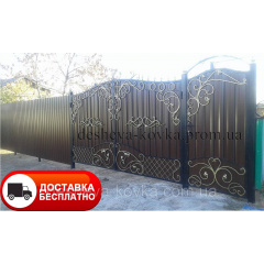 Ковані ворота з профнастилом Обухів