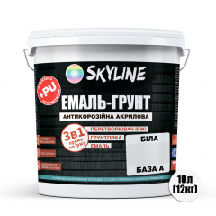 Емаль-грунт акрил-поліуретанова шовковисто-матова Skyline 3в1 Білий 12 кг Кропивницький