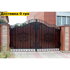 Ковані ворота з профнастилом та хвірткою Нововолинськ