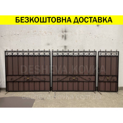 Ворота кованые из профнастилом и калиткой Код: А-01242 Київ