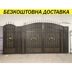 Ворота с ковкой и калиткой Павлоград