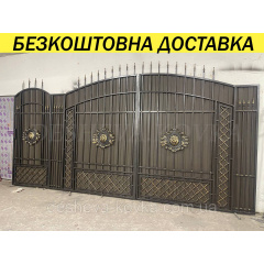Ворота с ковкой и калиткой Павлоград