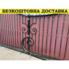 Ковані ворота з профнастилу та елементами художнього кування Надвірна