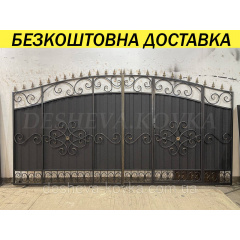 Кованые ворота с калиткой и пиками Київ