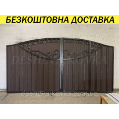 Ворота з профнастилом та каліткою Код: А-01171(1) Полтава