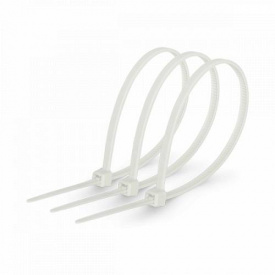 Хомут пластиковий (стяжка) Polax нейлонова 4 х 300мм білий 100 шт. (37-099)