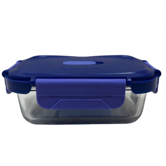 Ємність для їжі скляна з пластиковою кришкою Luminarc Click Clack X0088 370 мл Синій (23737)