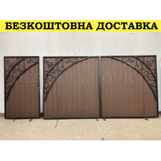 Кованые ворота из профнастила