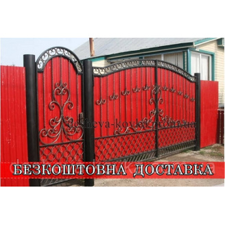 Ворота кованые из профнастила