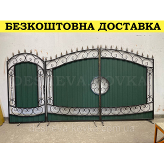 Кованые ворота из профнастила