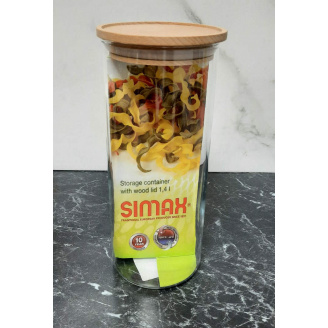 Банку для зберігання 1,4 л з дерев'яною кришкою SIMAX 5142/LW