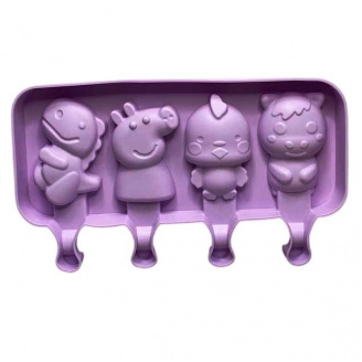 Форма силіконова для морозива та цукерок Stenson 4417 із силіконовою кришкою 21х13 см Фіолетовий (17255)