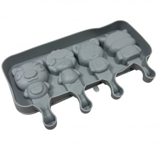 Форма силіконова для морозива і цукерок Stenson 4418 із силіконовою кришкою 22х12,5х2,5 см Сірий (23629)