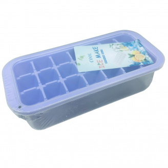 Форма для льоду з контейнером пластикова Stenson R92459 25х11,5х7 см Фіолетовий (23622)