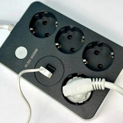 Подовжувач з USB Power Socket CNV 8203 2USB на 4 розетки 2 м Black Кропивницький