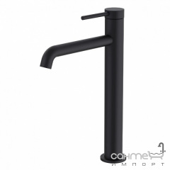 Смеситель для раковины высокий Аква Родос Madrid 06 Black Matte матовый черный Кривой Рог