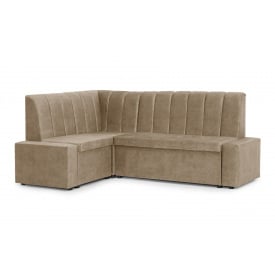 Кухонний куточок Генуя (145 × 205 см, велюр, з бильцями, кремовий) IMI