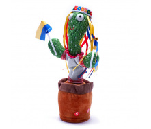 Танцующий поющий кактус Украинка Стефания Dancing Cactus с подсветкой 32 см повторюшка и USB зарядка