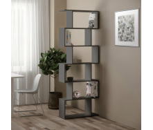 Стелаж для книг та декору на 6 комірок No Brand GT-56 700х238х1920 мм Антрацит (20313487)