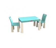 Дитячий пластиковий Стіл і 2 стільці DOLONI TOYS 04680/7 бірюзовий