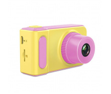 Дитячий цифровий фотоапарат протиударний Smart Kids Camera V7 Жовтий/Рожевий+Карта 16Гб