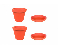 Горщики з піддонами (2+2) Spang класичний h 12*d13*v 0.9 котто (000006488)