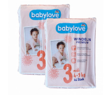 Підгузки Babylove Premium 3 Midi (4-9 кг) 92 шт