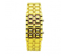 Годинник-браслет Iron Samurai LED Watch золотистий з червоними світлодіодами (IBW012YR)