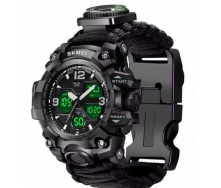 Армійський годинник Skmei 1155B Hamlet Paracord Чорний (1155-55)