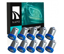 Комплект світлодіодних ламп Napo LED BA9S-5050-1smd T4W Ba9s 10 шт Синій (1805043289)