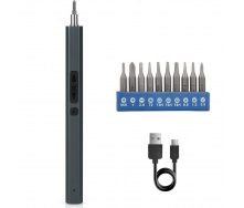 Електровикрутка з набором біт Kingsdun 11в1 Grey (MT-11IN1)
