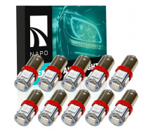 Комплект світлодіодних ламп Napo LED BA9S-5050-5smd T4W Ba9s 10 шт Червоний (1032944849)