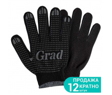 Рукавички трикотажні з ПВХ точкою р10 Лайт (чорні) GRAD (9442755)