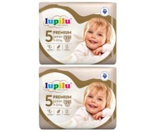Підгузники Lupilu Premium Junior Розмір 5, Вага 11-23 кг, 78 шт (2 упаковки)