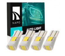 Комплект світлодіодних ламп Napo T10-5630-6smd-Ceram W5W T10 4 шт Білий (2508493533)