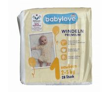 Дитячі підгузки Babylove Premium 1 (2-5 кг) 28 шт