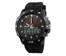 Годинник наручний чоловічий Skmei 1064 Black 1064BK (15881-hbr)