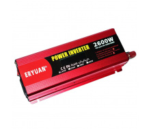 Перетворювач напруги інвертор Eryuan 2600W LCD DC/AC 12V-220V з чистою синусоїдою та вольтметром Red