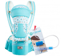 Хіпсіт Ерго-рюкзак Baby Carrier 6 в 1 М'ятний та Дитячий назальний аспіратор (vol-1435)