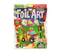 Набір креативної творчості Аплікація Danko Toys FAR-01-01 10 кольорова фольга Машина