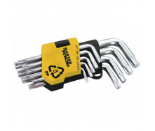 Ключі TORX MASTERTOOL набір 9 шт CrV короткі (Т10-Т50 55-133 мм) 75-0960