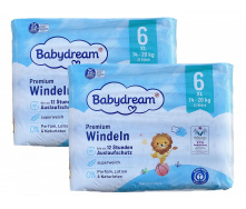 Дитячі одноразові підгузники Babydream 6 XL 14-20 кг 64 шт
